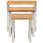 vidaXL Tables gigognes 3 Pièces avec bord vivant bois massif d'acacia