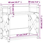 vidaXL Support d'imprimante à 2 niveaux chêne marron 40x20x40 cm