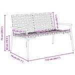 vidaXL Banc de jardin noir 113x79x75 cm en poly rotin