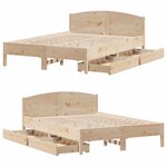 vidaXL Cadre de lit sans matelas 120x200 cm bois de pin massif