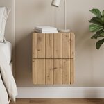 vidaXL Cabinet de chevet mural Chêne artisanal 33 x 34 5 x 43 cm