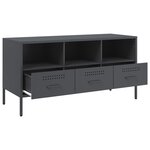 vidaXL Meuble TV anthracite 100 5x39x50 5 cm acier