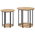 vidaXL Ensemble de tables d'appoint avec étagère 2 Pièces Marron