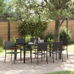 Ensemble de Salle à Manger de Jardin 7 pièces vidaXL Noir Poly Rattan