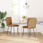 vidaXL Chaises à manger lot de 2 Marron Velours