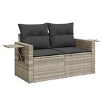 vidaXL Salon de jardin 8 Pièces avec coussins gris clair résine tressée