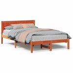 vidaXL Cadre de lit Marron 140 x 190 cm Bois de pin massif
