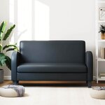 vidaXL Canapé à 2 places Cuir synthétique Noir