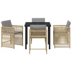 vidaXL Ensemble de salle à manger pour jardin 5 Pièces Beige polyrotin