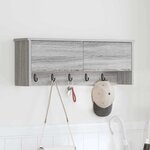 vidaXL Porte-manteau mural avec étagère Sonoma gris 80 x 20 x 30 cm