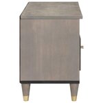 vidaXL Meuble TV Gris et or 80 x 33.5 x 46 cm Bois de manguier massif