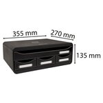 Exacompta Set de tiroirs de bureau Toolbox 4 tiroirs Noir brillant