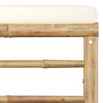 vidaXL Salon de jardin 7 Pièces avec coussins blanc crème bambou