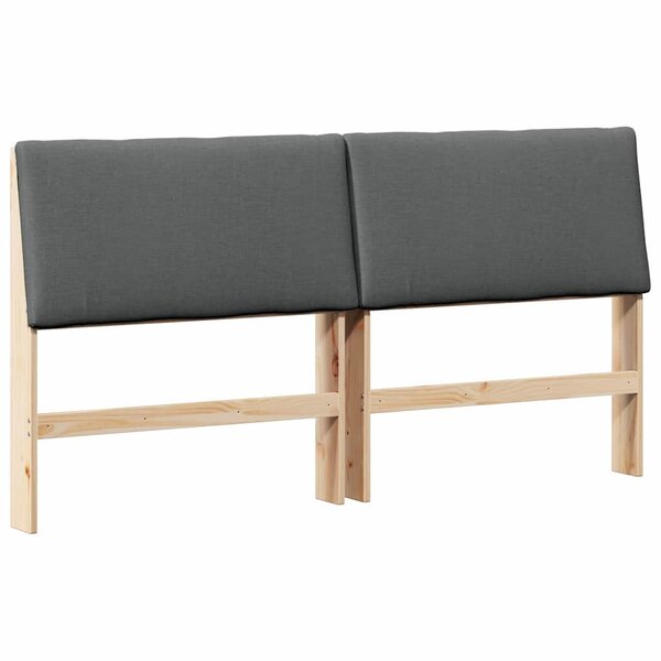 vidaXL Tête de lit capitonnée Gris foncé 180 cm Pin massif