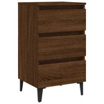 vidaXL Table de chevet avec pieds en métal Chêne marron 40x35x69 cm