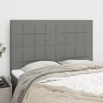 vidaXL Tête de lit Gris foncé 144 x 5 x 118/128 cm Tissu