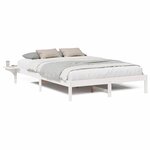 vidaXL Cadre de lit avec tables de chevet Blanc 150 x 200 cm Blanc