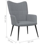 vidaXL Chaise de relaxation avec tabouret Gris clair Tissu