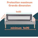 Barrière de lit rabattable - Gris