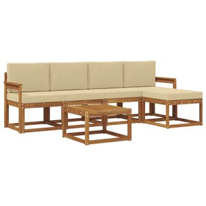 vidaXL Ensemble de canapés d'extérieur 6 pc Naturel et Beige