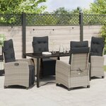 vidaXL Ensemble de 5 pièces de jardin Gris clair  rattan synthétique