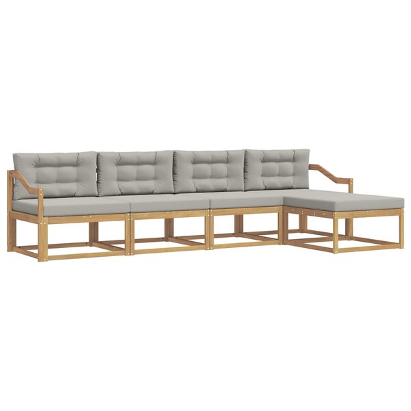 vidaXL Ensemble de canapés d'extérieur 4 pc Blanc et gris clair