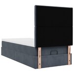 vidaXL Cadre de lit ottoman et matelas gris foncé 90x200 cm velours