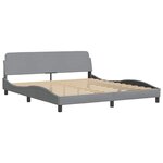 vidaXL Cadre de lit avec LED sans matelas gris clair 180x200 cm tissu