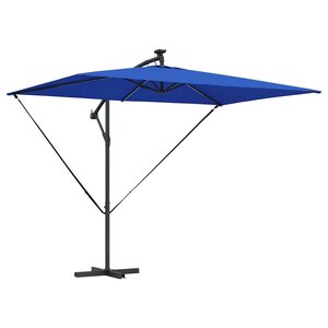 vidaXL Parasol banane à mât déporté Bleu 294 x 200 x 254 cm