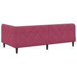 vidaXL Cadre de lit d'angle Bordeaux 90 x 190 cm Velours