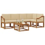 vidaXL Ensemble de canapés d'extérieur 6 pc Naturel et Beige