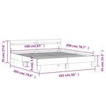 vidaXL Cadre de lit avec LED sans matelas chêne sonoma 160x200 cm