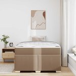 vidaXL Cadre de lit avec matelas Cappuccino 120 x 200 cm tissu