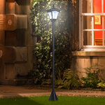 Luminaire extérieur solaire lampadaire lanterne classique LED 10 Lm dim. 15L x 15l x 120H cm noir