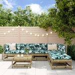 vidaXL Salon de jardin 7 Pièces avec coussins bois de pin imprégné