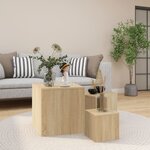 vidaXL Tables d'appoint 3 Pièces Chêne Sonoma Aggloméré