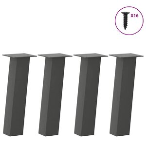 vidaXL Pieds de table basse 4 pièces Anthracite 30 cm Acier