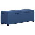vidaXL Banc avec compartiment de rangement 116 cm Bleu Polyester