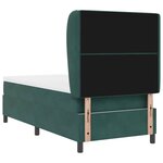 vidaXL Lit à ressorts avec matelas vert foncé - 90x200 cm en velours