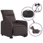 vidaXL Fauteuil inclinable électrique marron foncé tissu