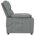 vidaXL Fauteuil de massage Gris foncé Tissu