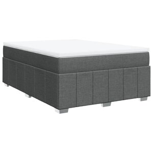 vidaXL Sommier à lattes de lit avec matelas Gris foncé 140x190cm Tissu