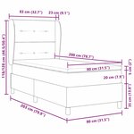 vidaXL Lit à ressorts avec matelas Taupe 80 x 200 cm tissu