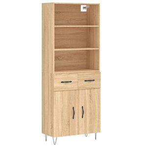 vidaXL Buffet haut Chêne sonoma 69 5x34x180 cm Bois d'ingénierie