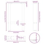 vidaXL Pieds de table basse Blanc 2 pièces 28 x (42-43) cm Acier