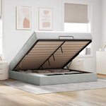 VidaXL Cadre de lit ottoman avec matelas gris clair 180x200 cm velours