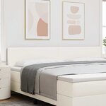 vidaXL Tête de lit avec tête de lit Crème 200 cm Cuir synthétique