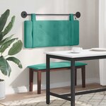 vidaXL Tête de lit suspendue Avec lumière LED Turquoise Velours