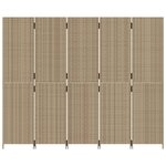vidaXL Cloison de séparation 5 panneaux beige résine tressée