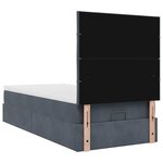 vidaXL Cadre de lit ottoman avec matelas gris foncé 80x200 cm velours